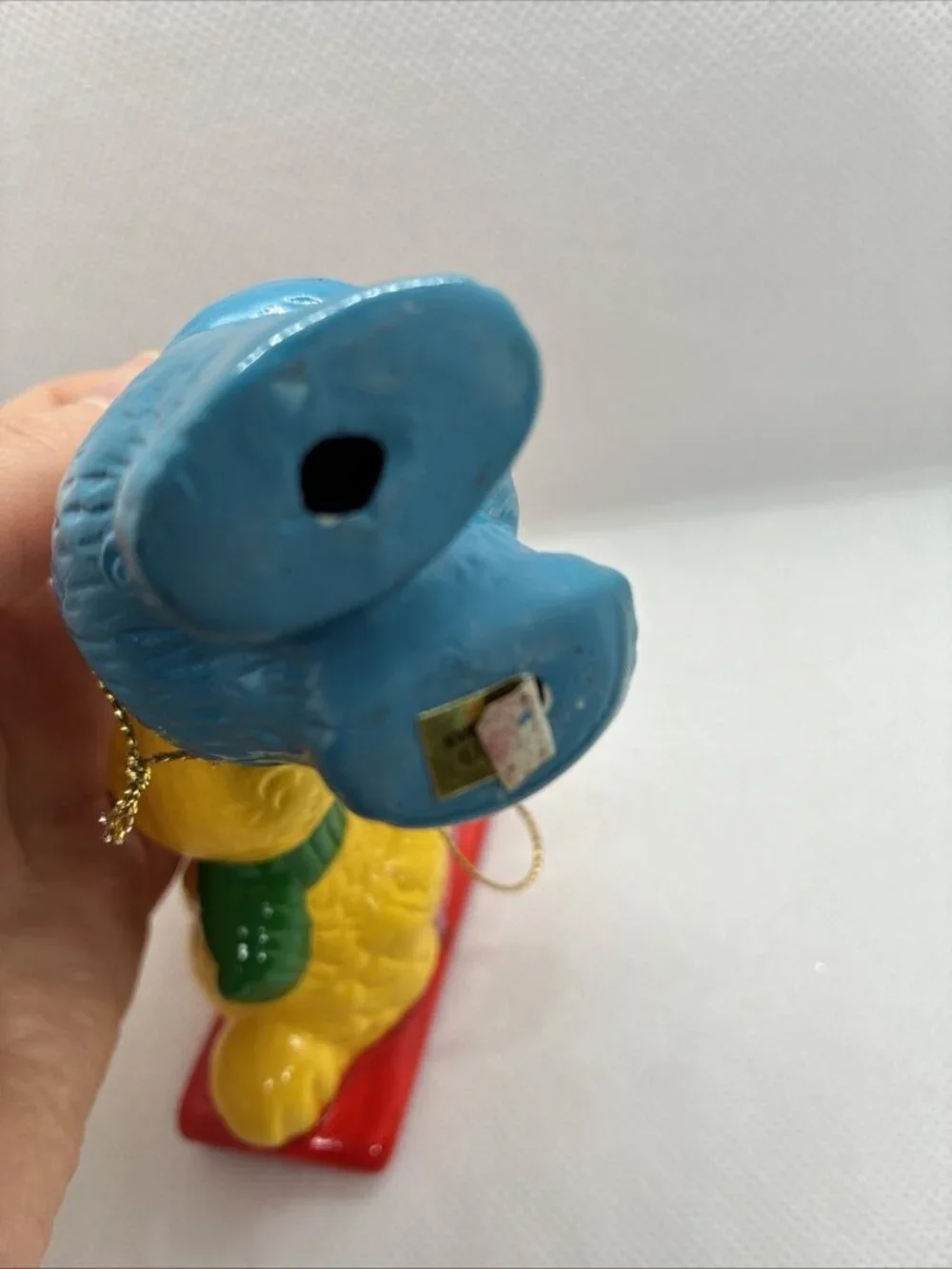 Vintage Sesame Street Big Bird & Cookie Monster Ceramic Christmas Ornaments Set